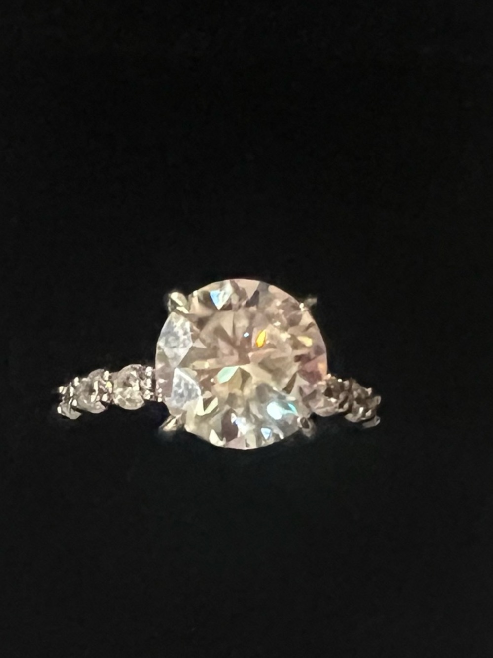 Moissanite 4 carat ring with half eternity band - Picture 1 of 4